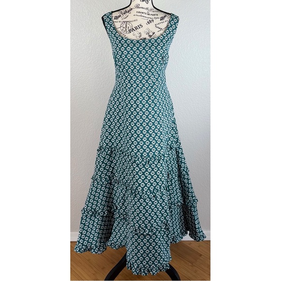 Anthropologie The Blythe Square-Neck Tiered Dress Midi Stretch Sleeveless XL - Picture 4 of 14